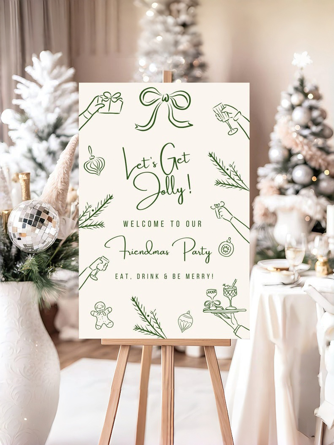 Custom PVC Hand-Painted Welcome Sign for Christmas Party Personalized Decorations for Holiday Celebrations